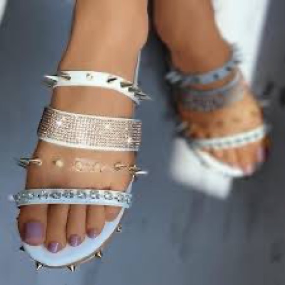 Stylish Strappy Glam Studded Sandals - Picture 3 of 3